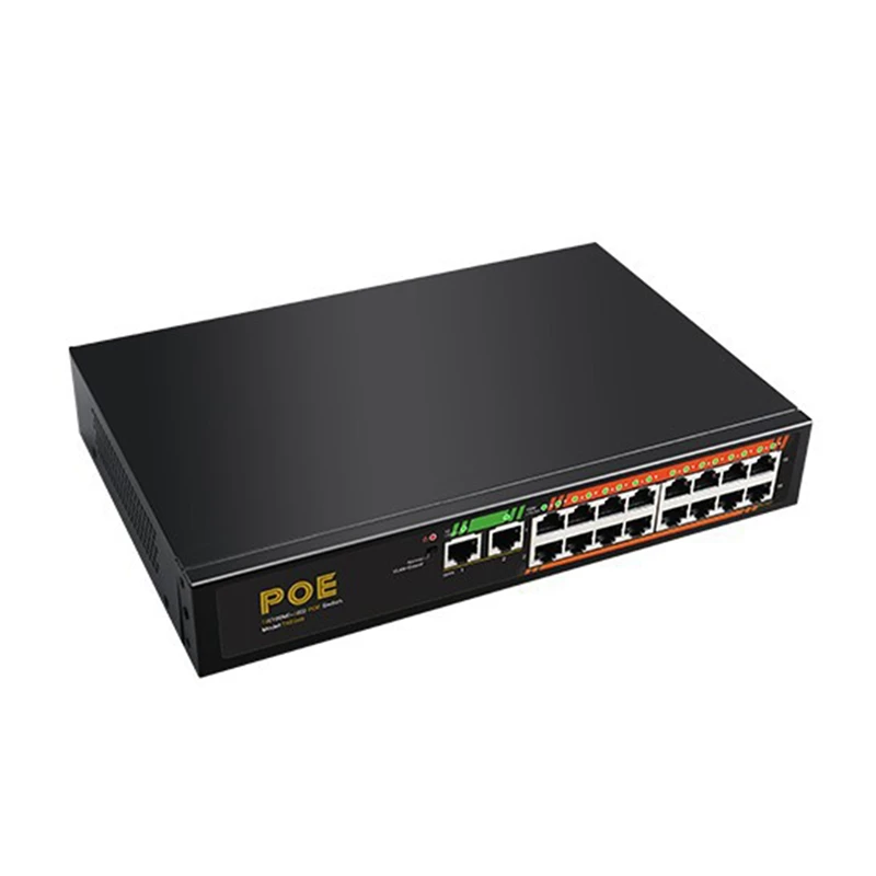 1 Set TXE046 16-Port 100Gbe + 2-Port Gigabit Switch Nevaldomas Poe Switch AC100-240V ES Plug