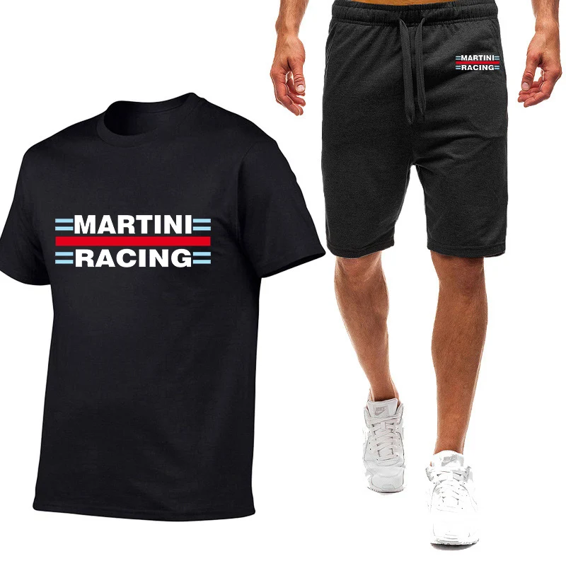2023 Naujas Vyrų Vasaros Martini Racing Spausdinimo Trumpas Rankovės Medvilnės Harajuku Atsitiktinis Sporto Marškinėliai Topai+ Mados Sweatpants Kostiumas