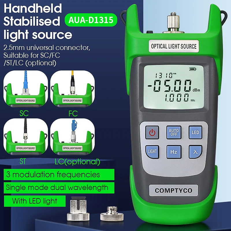 AUA-D1315 Optinio Pluošto Lazeris Šaltinis 1310/1550nm Optinės Šviesos Šaltinis su Optinės Galios Matuoklis