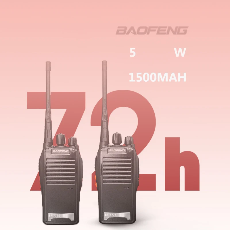 Baofeng 2vnt BF777S Anti-slydimui ir atsparus Dulkėms 5W Kompaktiškas, Didelės Talpos Baterija Civilinės Walkie Talkie 16 Kanalų