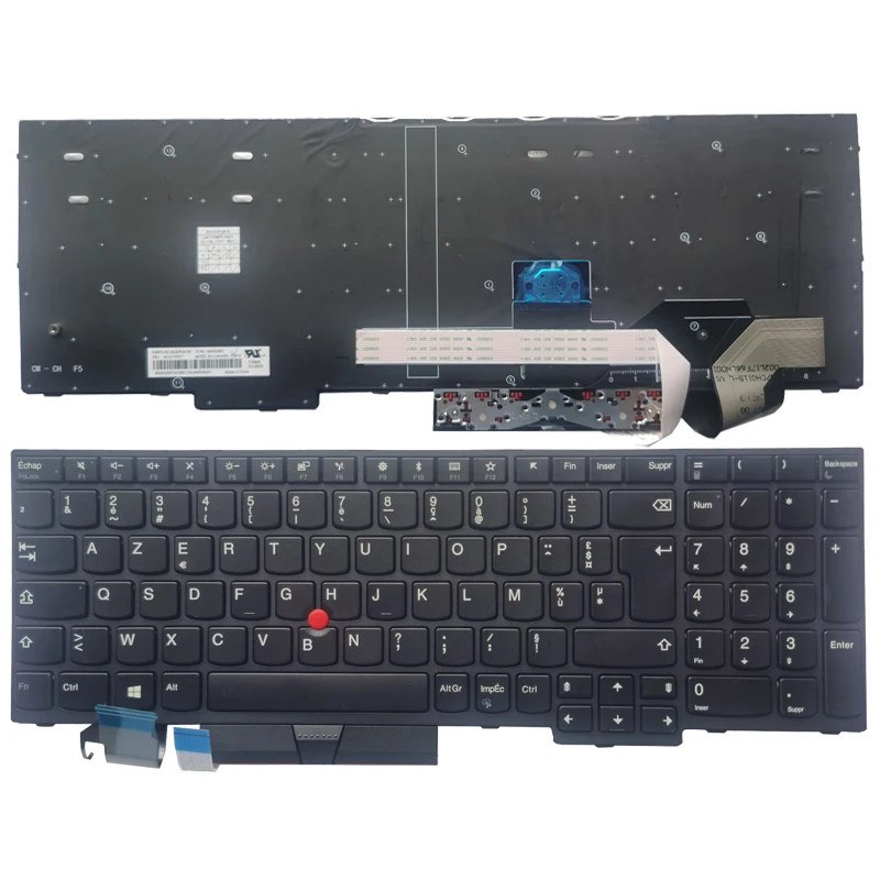 NAUJAS prancūzų/FR nešiojamojo kompiuterio Klaviatūra Lenovo ThinkPad E580 E585 E590 E595 T590 P53S L580 L590 P52 P72 P53 P73 juoda rėmo Nr. apšvietimu