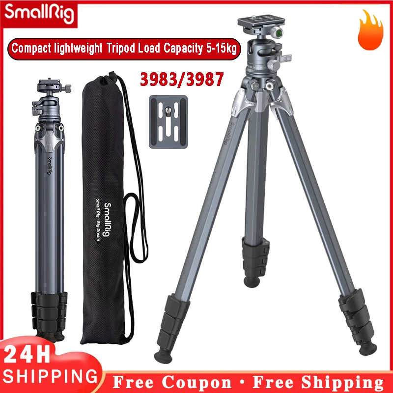 SmallRig AP-01 Aliuminio Trikojis Kompaktiškas, Lengvas Trikojis Keliamoji galia-5-15kg Fotoaparato Išmanųjį telefoną teleobjektyvą 3983/3987