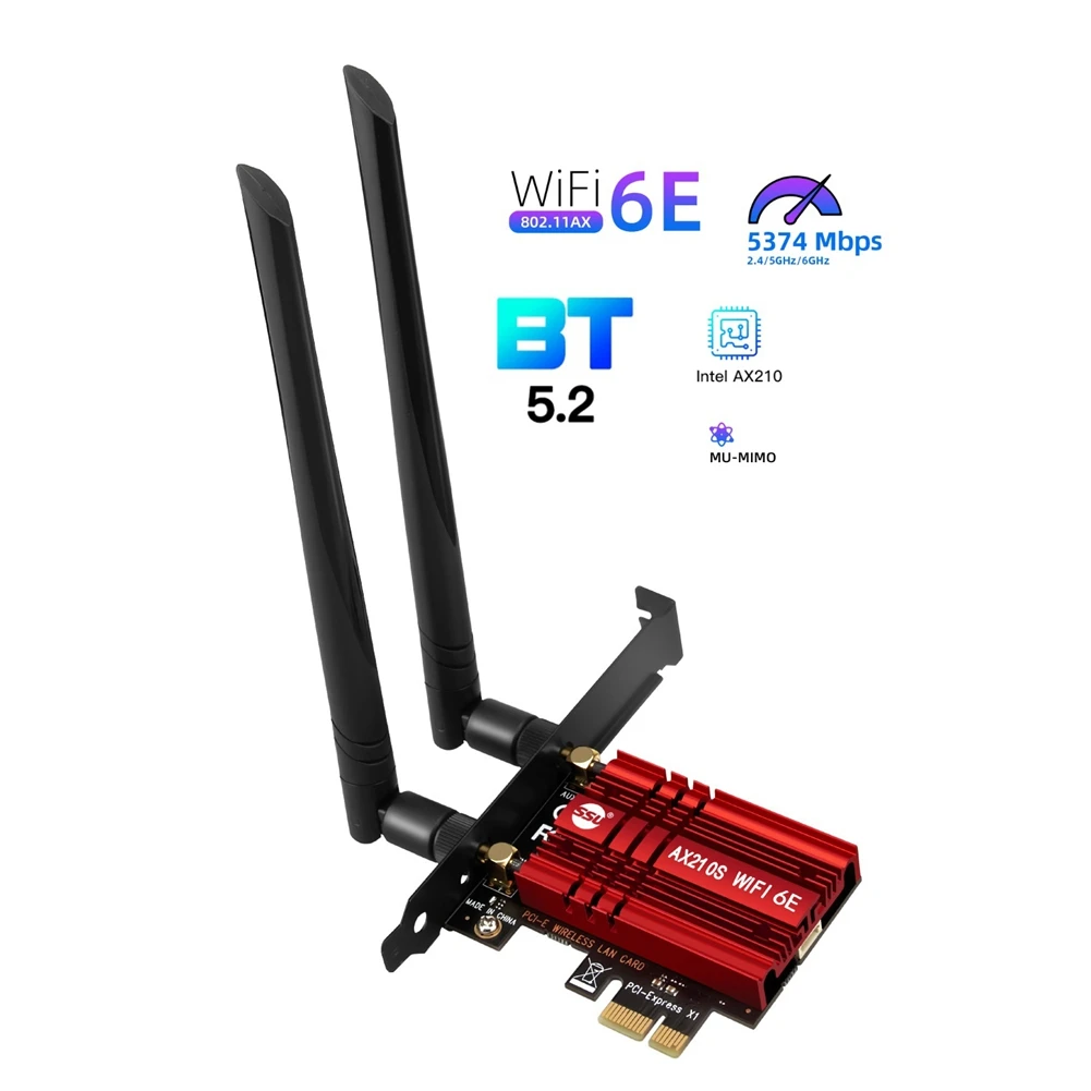 SSU 5374Mbps Wi-Fi 6E PCIE Wireless WiFi Adapteris 