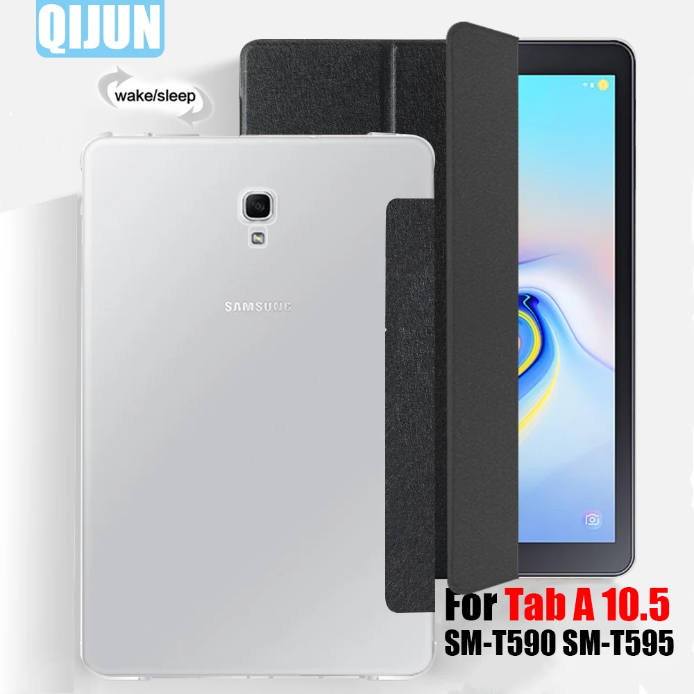 Tablet case for Samsung Galaxy Tab 10,5 2018 Smart miego pabusti Tri-fold, Pilnas Apsauginis flip cover stovėti SM-T590 SM-T595
