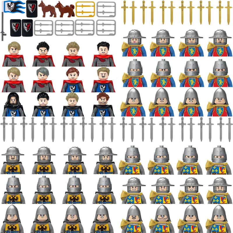 Viduramžių Pilies Riterių Duomenys Senovės Egipto Nubijos Kareivis Kūrimo Bloką Ginklas Plytų Kolekciją Žaislai Vaikas Kalėdų Dovanos