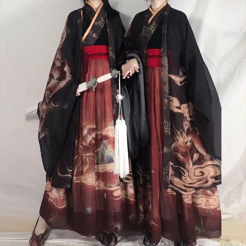 Yourqipao Originalus Hanfu 3Pcs Senovės Kinų Kostiumai, vyriški Drabužiai Tradicinių Šokių Kostiumai Liaudies Pasakų Suknelė Baigimo
